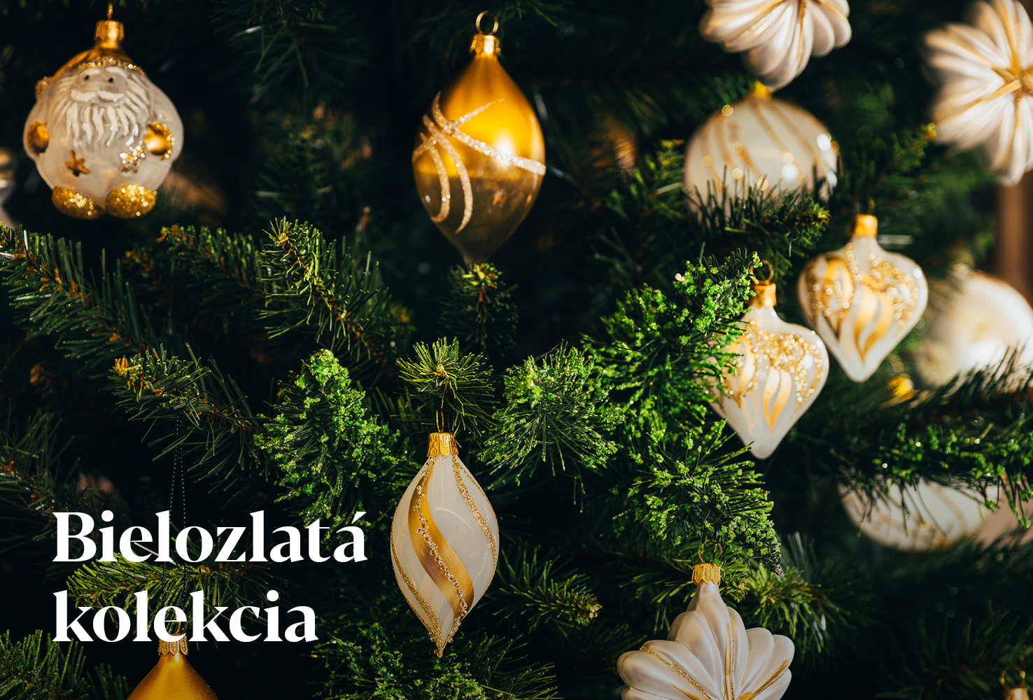 Vianočné ozdoby – kolekcia Bielozlatá