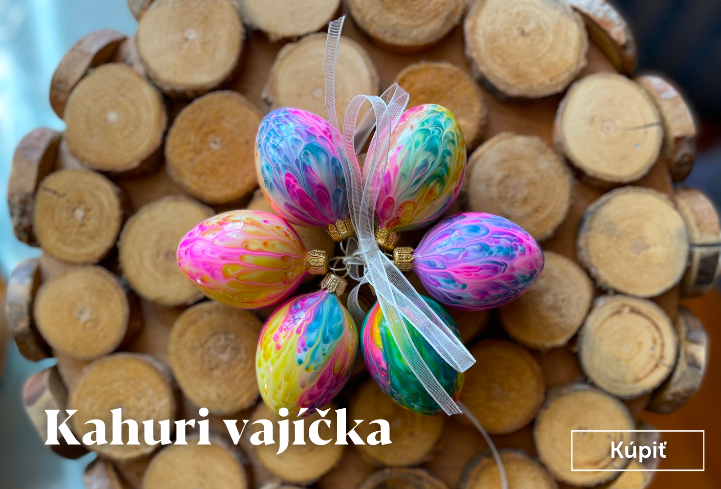 Sklenené ozdoby - jarná sada vajíčok Kahuri