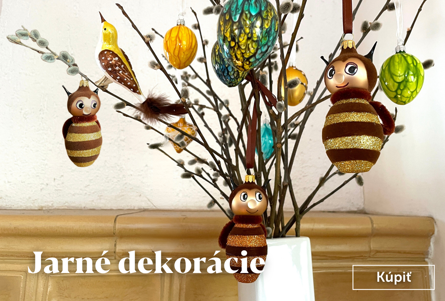 Sklenene jarné dekorácie