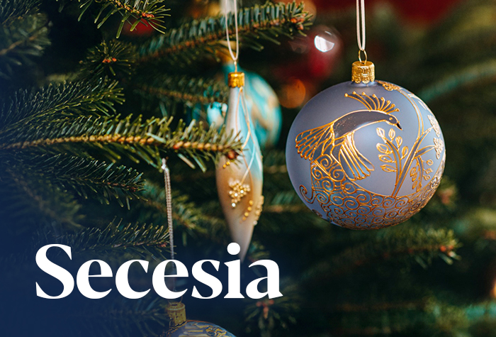 Banner - Sklenené vianočné ozdoby – kolekcia Secesia