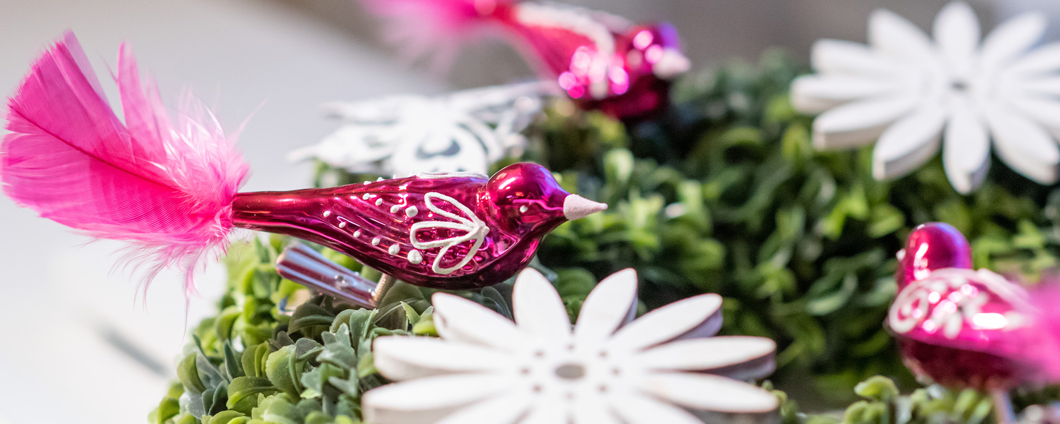 Sklenené ozdoby - kolekcia Vtáčiky