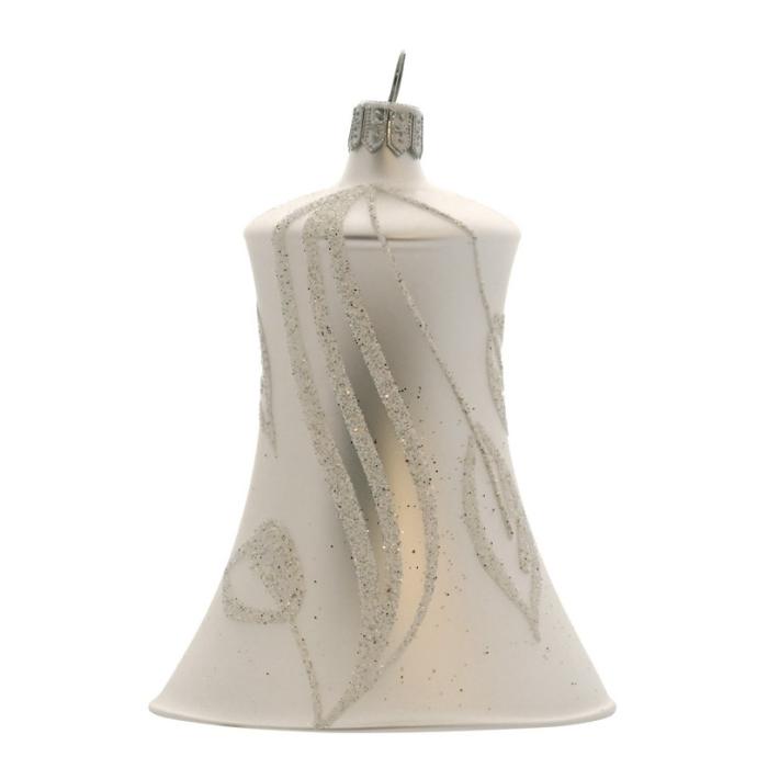 Biely matný zvonček s listami, 1 kus