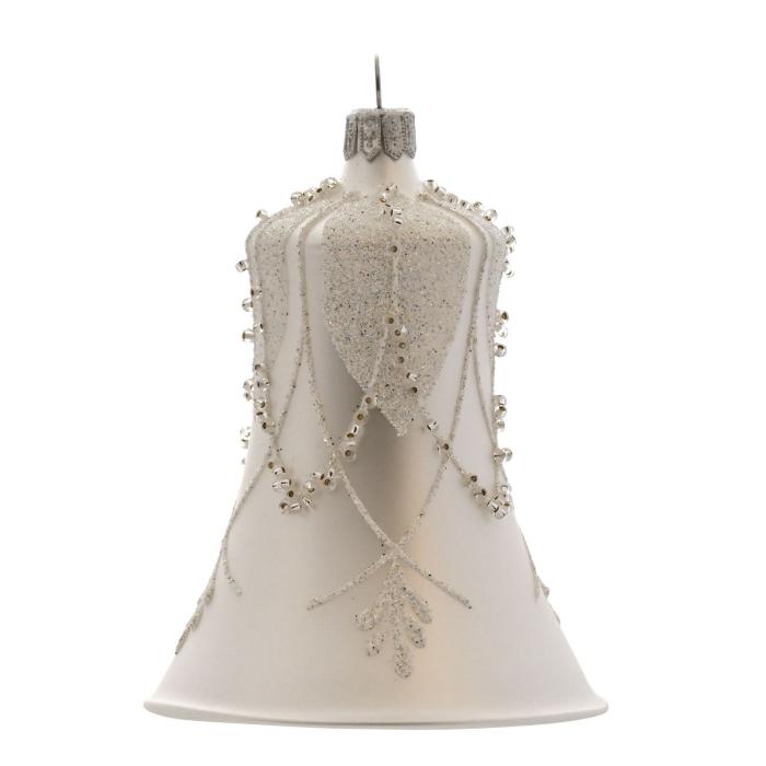 Biely matný zvonček s vetvičkou, 1 kus