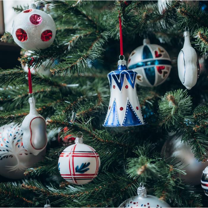 Sklenené vianočné ozdoby Domovina - Skripaľ, žalude a olivy, 12 ks