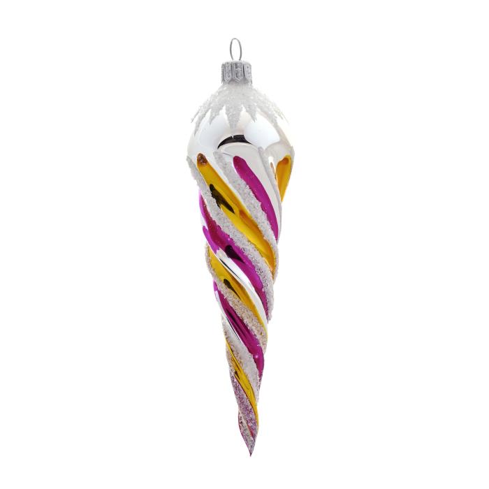 Sklenené vianočné ozdoby Retro - Retro sople, 8 ks