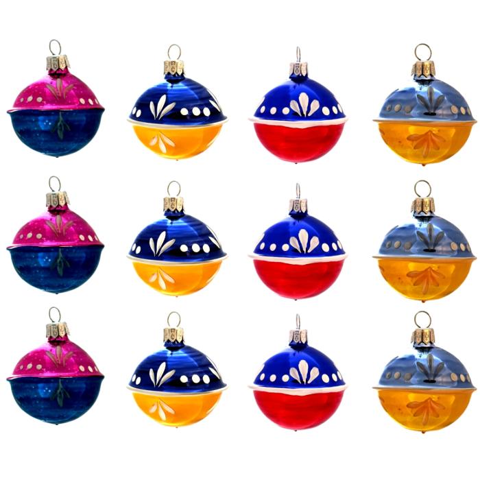 Sklenené vianočné ozdoby Retro - Kolieskové korčule, 12 ks