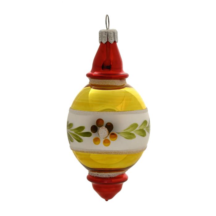 Sklenené vianočné ozdoby Retro - kvapky s čipom, 4 ks