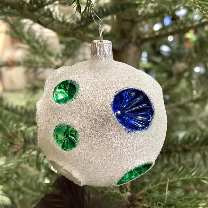 Retro sklenené vianočné ozdoby - gule, 6 ks