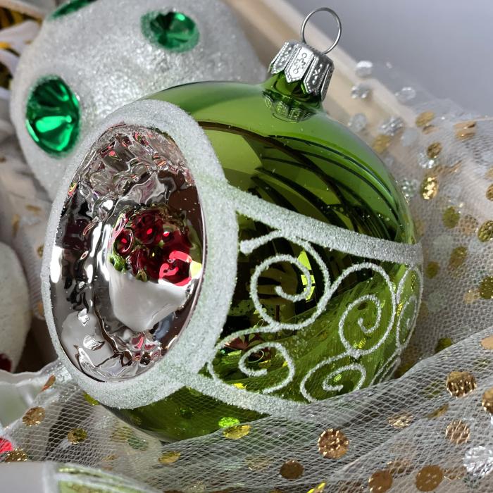 Retro sklenené vianočné ozdoby - gule, 6 ks