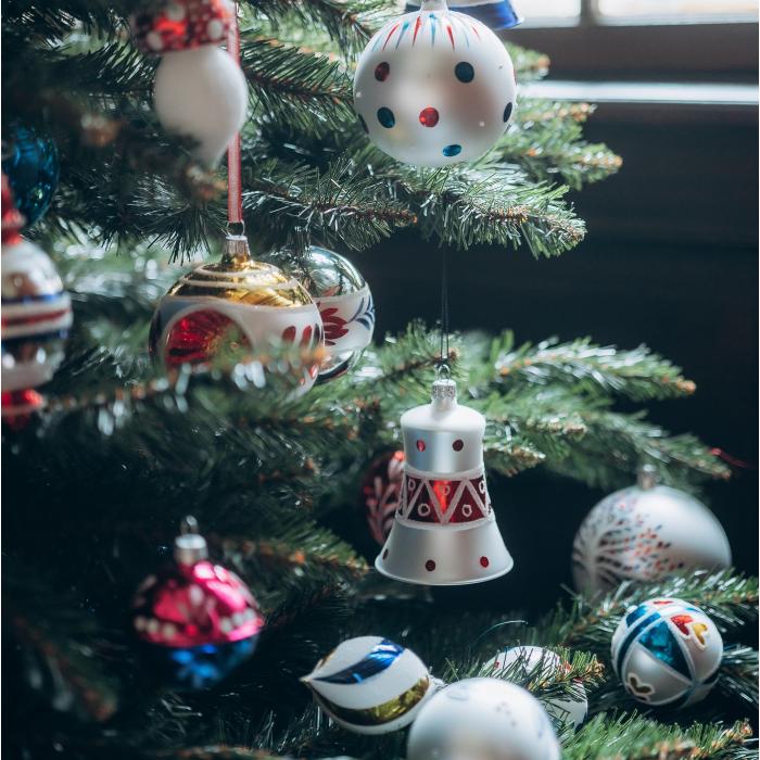 Sklenené vianočné ozdoby Domovina - Zvončeky, 4 ks