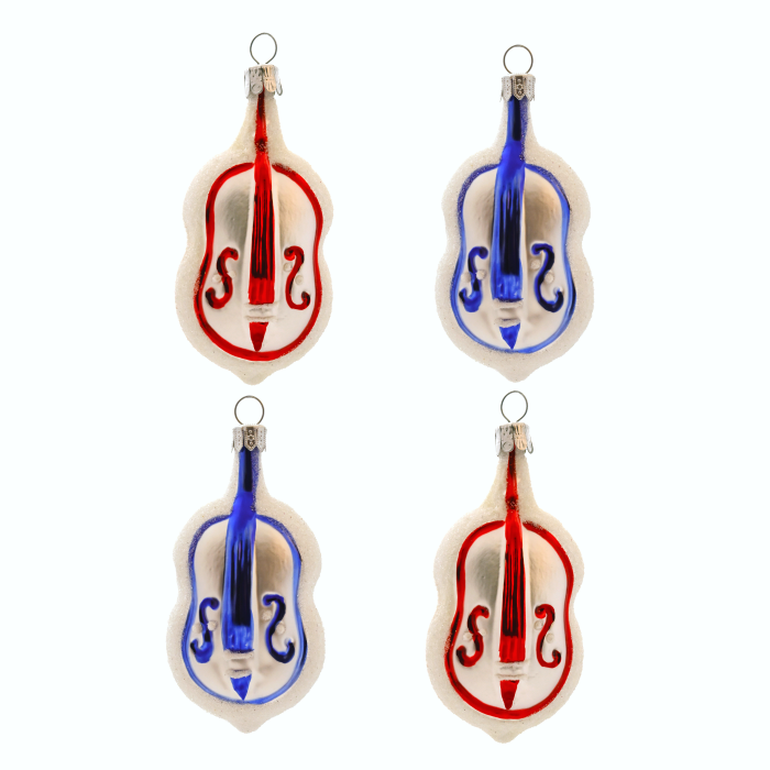 Sklenené vianočné ozdoby Domovina - Fiddle, 4 ks