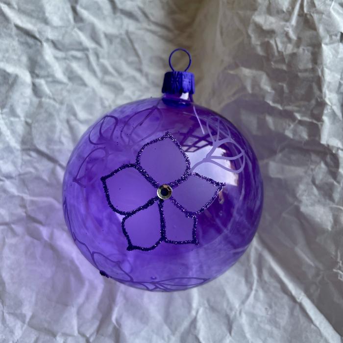 Číra baňka s kvietkom, 1 ks