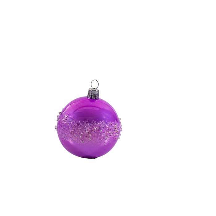 Sklenené vianočné ozdoby basic Lila - Lila sada s ozdobami, 12 ks
