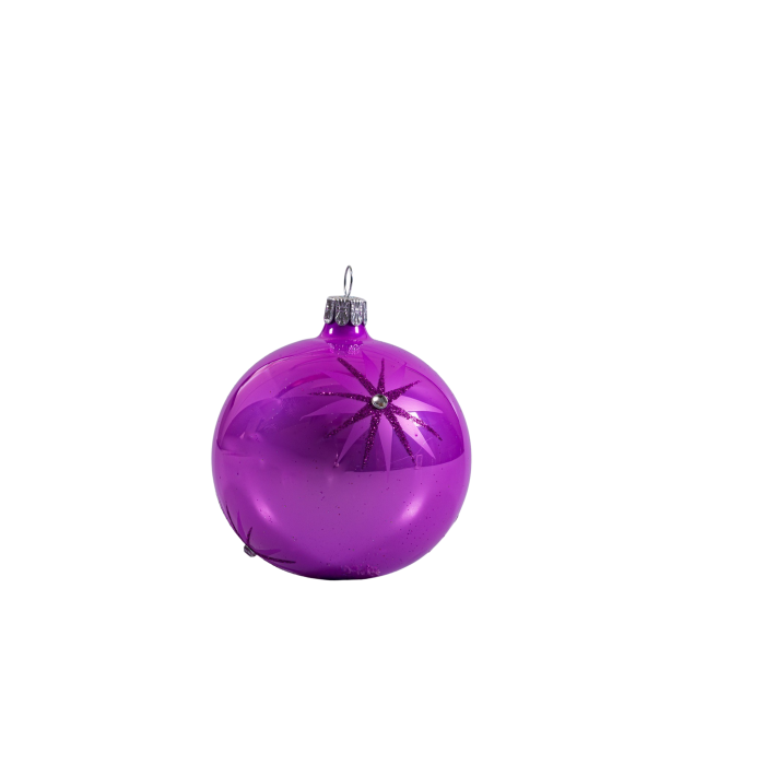 Sklenené vianočné ozdoby basic Lila - Lila hviezda, 6 ks
