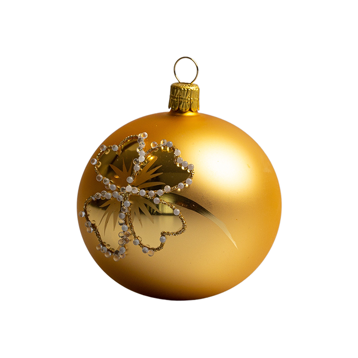 Sklenené vianočné ozdoby základné Sunshine - štvorlístky Sunshine s ozdobami, 4 ks