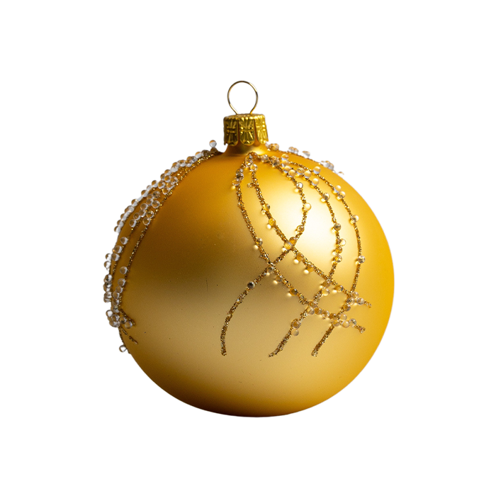 Sklenené vianočné ozdoby základné Sunshine - Sunshine s točenou ozdobou, 6 ks