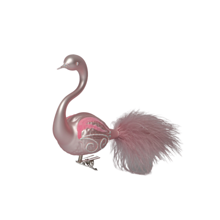 Sklenené vianočné ozdoby basic Pinky - Pinky labute, 3 ks