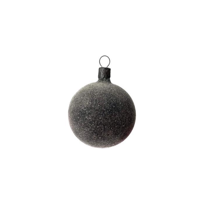 Sklenené vianočné ozdoby basic Nero - Nero guľôčky a linky, 12 ks