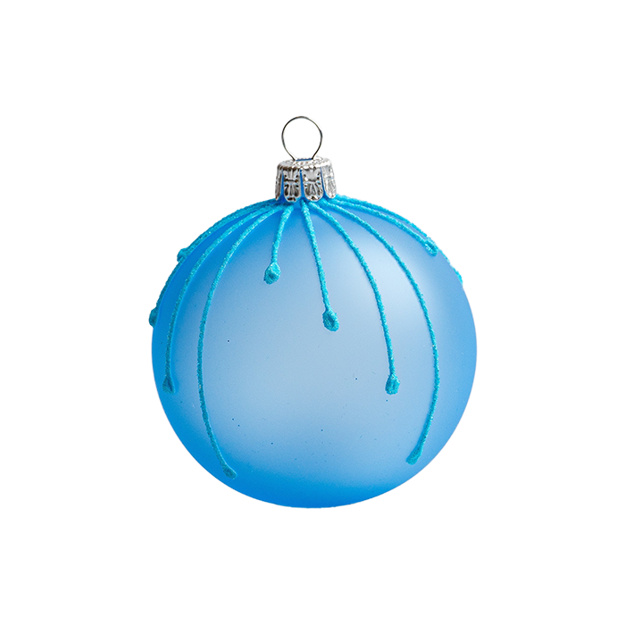 Sklenené vianočné ozdoby basic Blue - Modré kvapky, 4 ks