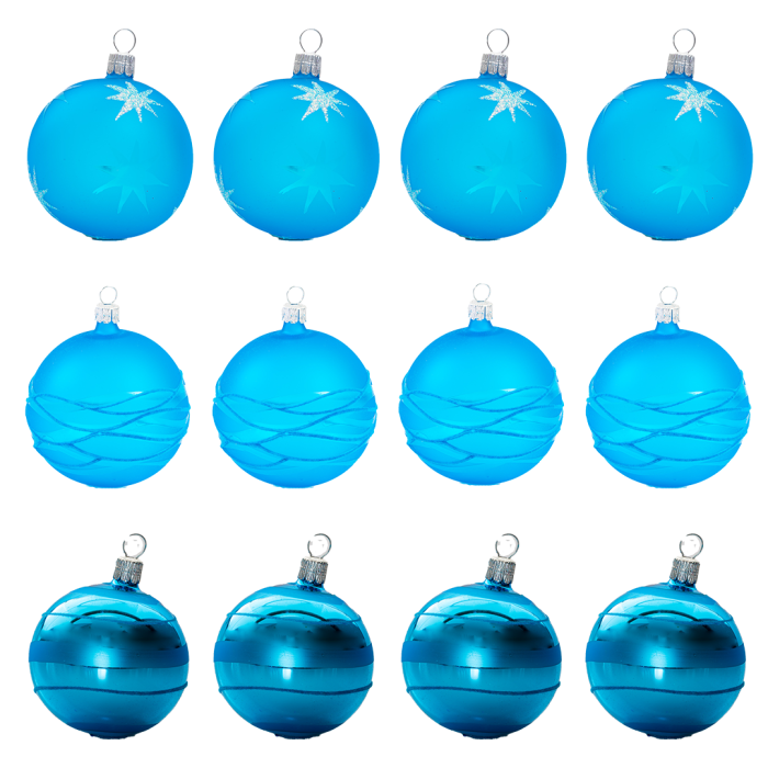 Sklenené vianočné ozdoby základné Oceán - Morské hviezdy, 12 ks