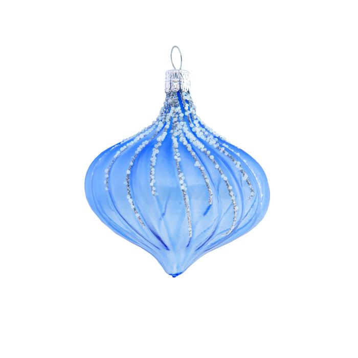 Sada sklenených vianočných ozdôb - cibuľa, 4 ks