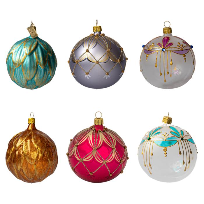 Sada vianočných ozdôb Secese: Belle Epoque, 6 ks