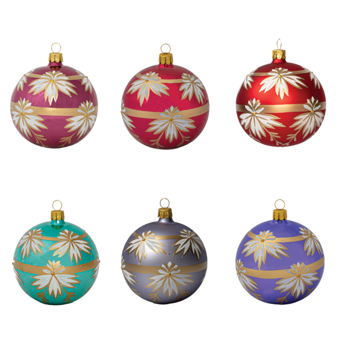 Sada vianočných ozdôb Art Nouveau Garden of the Orient, 6 ks