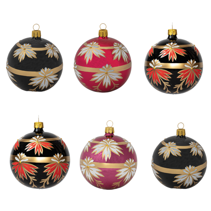 Sada vianočných ozdôb Art Nouveau Garden of the Orient Night, 6 ks