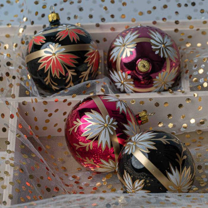 Sada vianočných ozdôb Art Nouveau Garden of the Orient Night, 6 ks