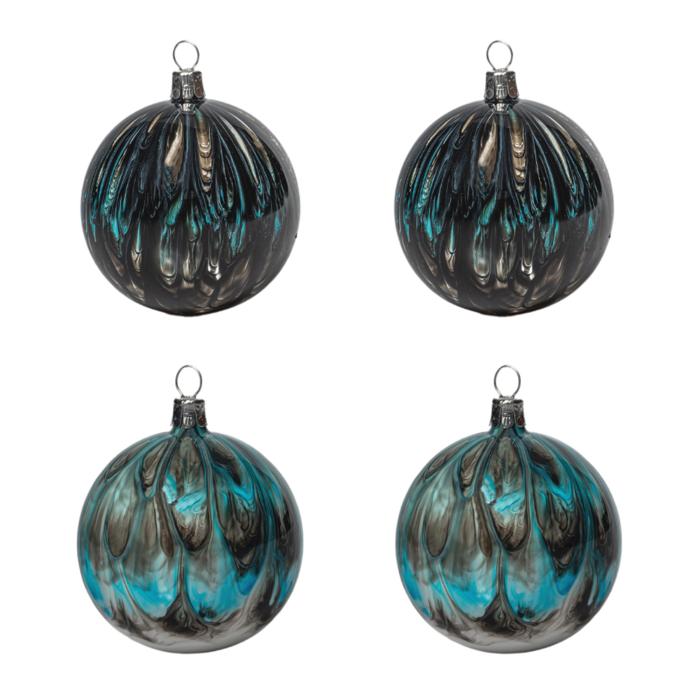 Sada vianočných dekorácií Aurora Borealis - kahuri, 4 ks