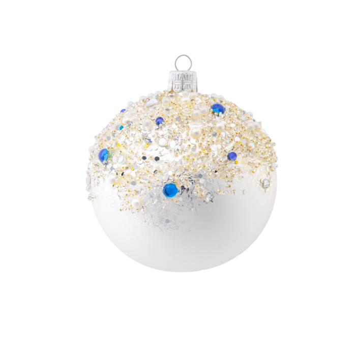 Sada sklenených vianočných ozdôb - veľké gule, 4 ks