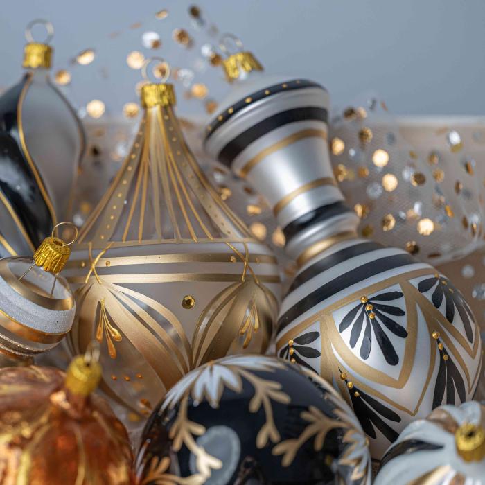 Vianočná ozdoba Secession - amfora brokát, 1 kus