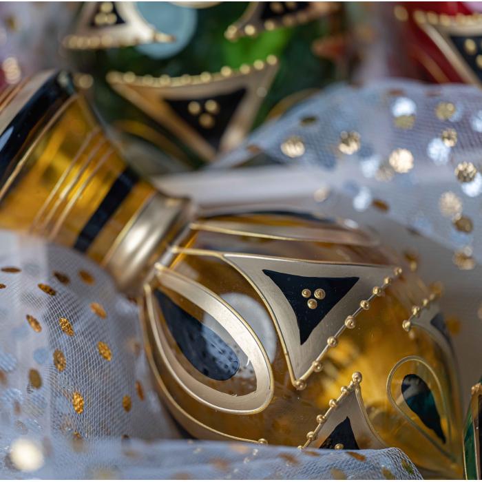 Vianočná ozdoba Secession - amfora s vitrážou, 1 kus