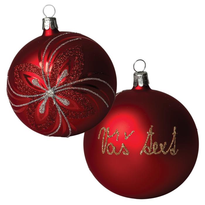 Sklenená ozdoba s menom / textom - strieborní motýli (10 cm)