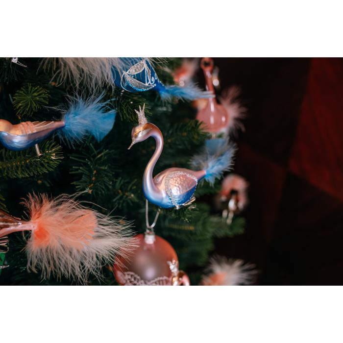 Sada sklenených vianočných ozdôb - Labute, 3 ks