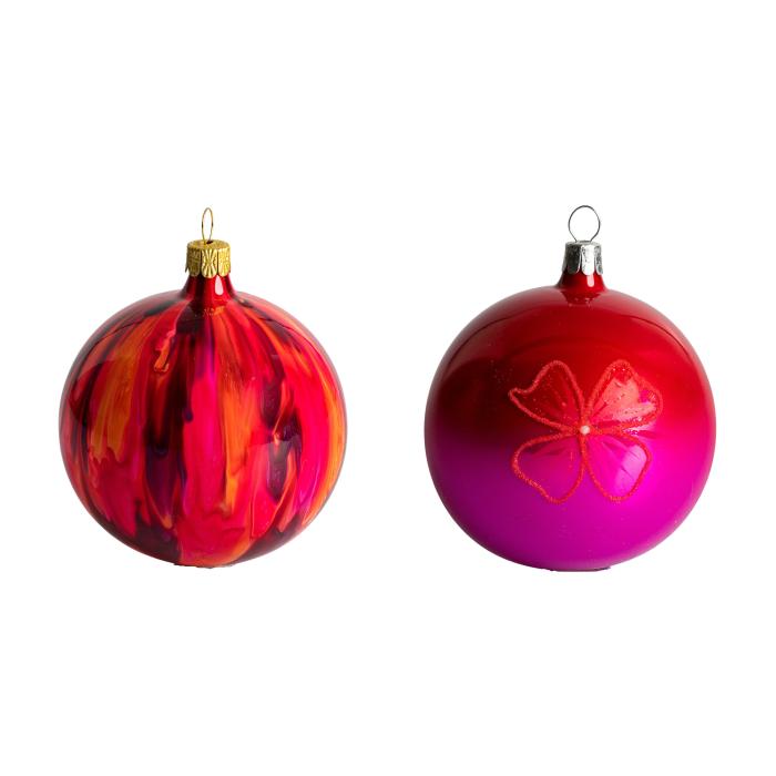 Vianočné sklenené ozdoby - Šťastná a veselá romantika