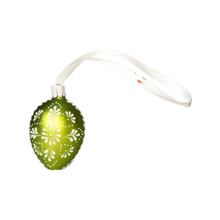 Sklenený ornament Veľkonočné vajíčka folklórne klasické 1 svetlozelené