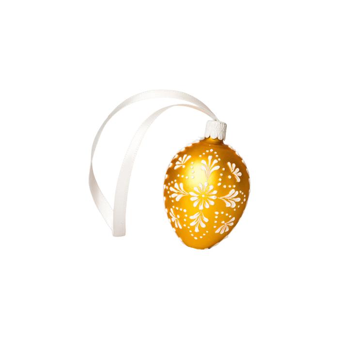 Sklenený ornament Veľkonočné vajíčka folklórne klasické 1 žlté