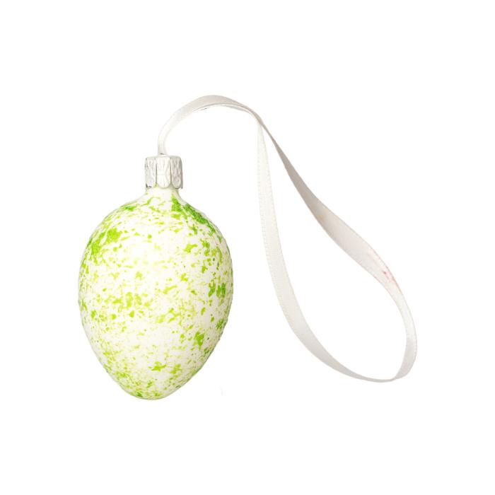 Sklenený ornament Veľkonočné vajíčka mramorové svetlozelené