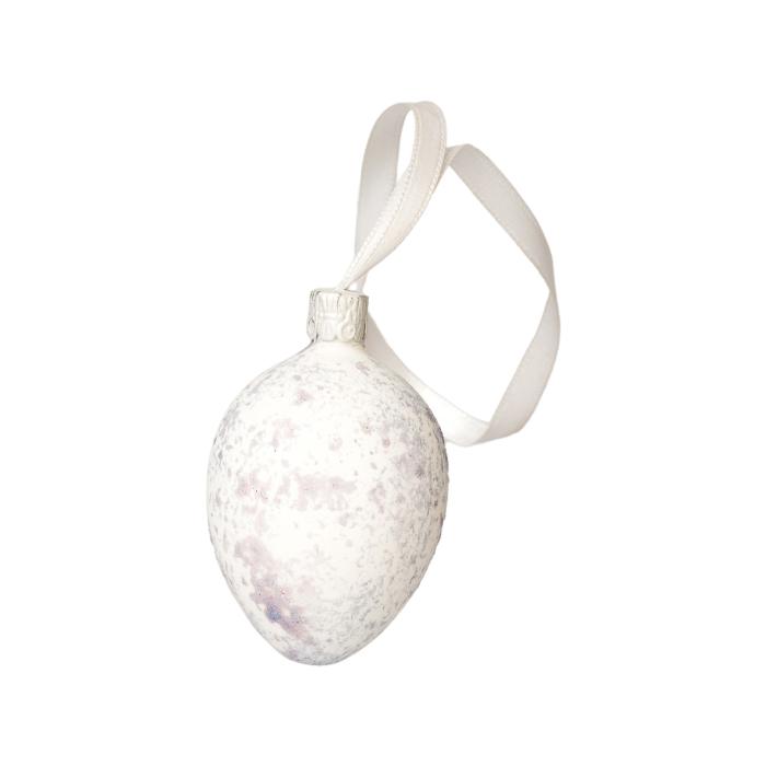 Sklenený ornament Veľkonočné vajíčka mramorové modré