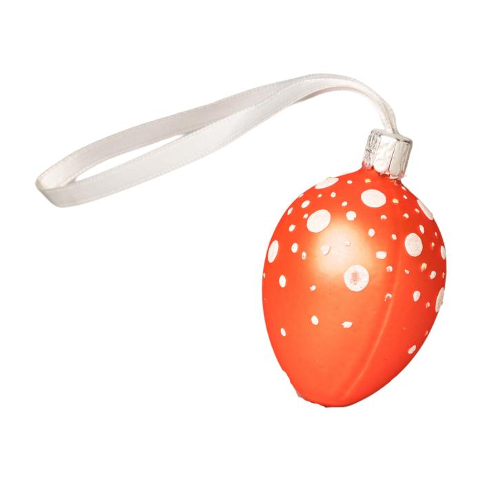 Sklenený ornament Veľkonočné vajíčka polka dots oranžová
