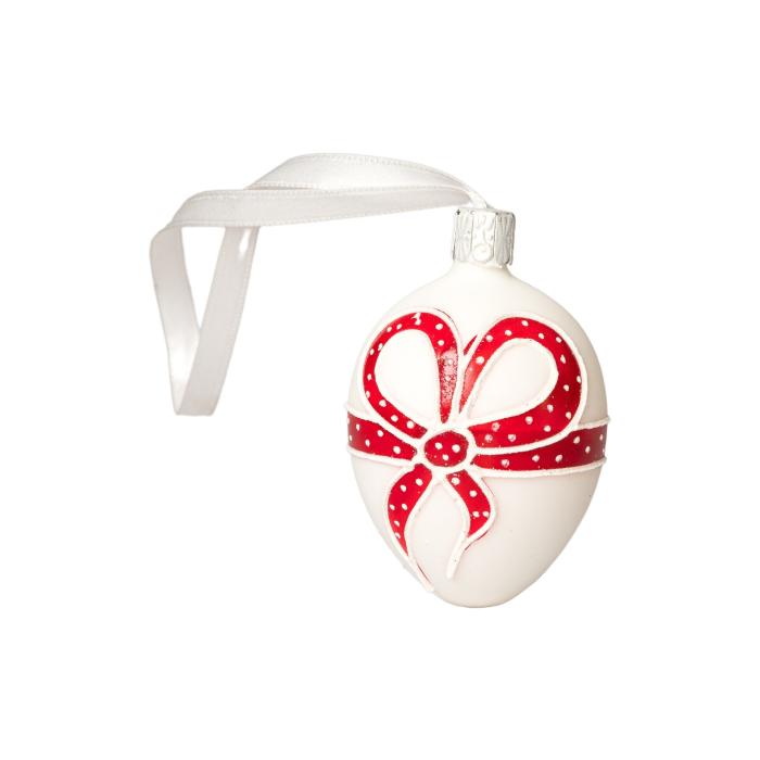 Ornament Veľkonočné vajcia stuha rubínová