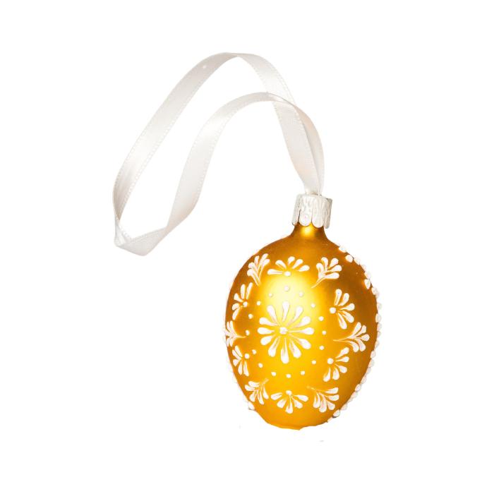 Sklenený ornament Veľkonočné vajíčka folklórne klasické 2 žlté
