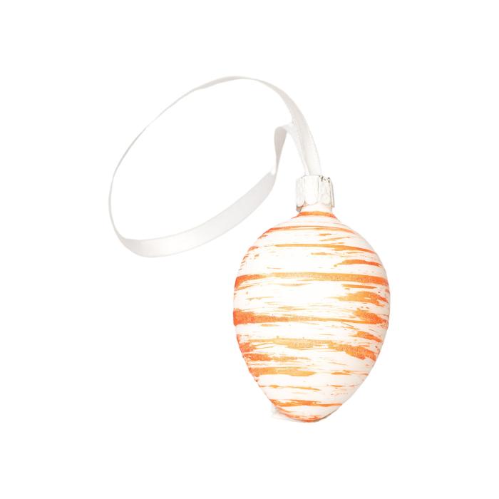 Sklenený ornament Veľkonočné vajíčka v prášku oranžová