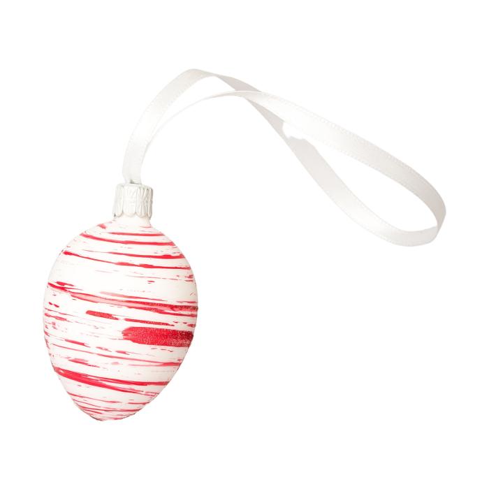 Sklenený ornament Veľkonočné vajíčka práškové červené