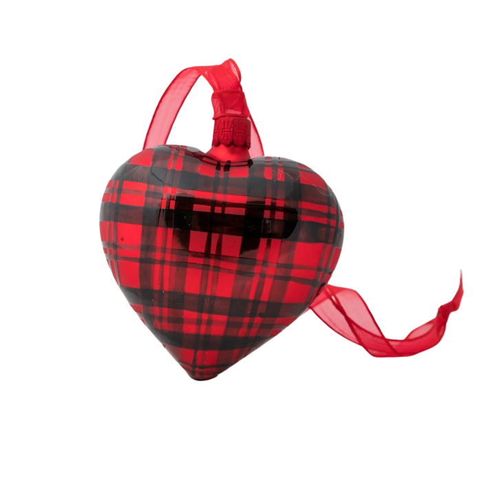 Sklenená ozdoba - Veľké flanelové srdce