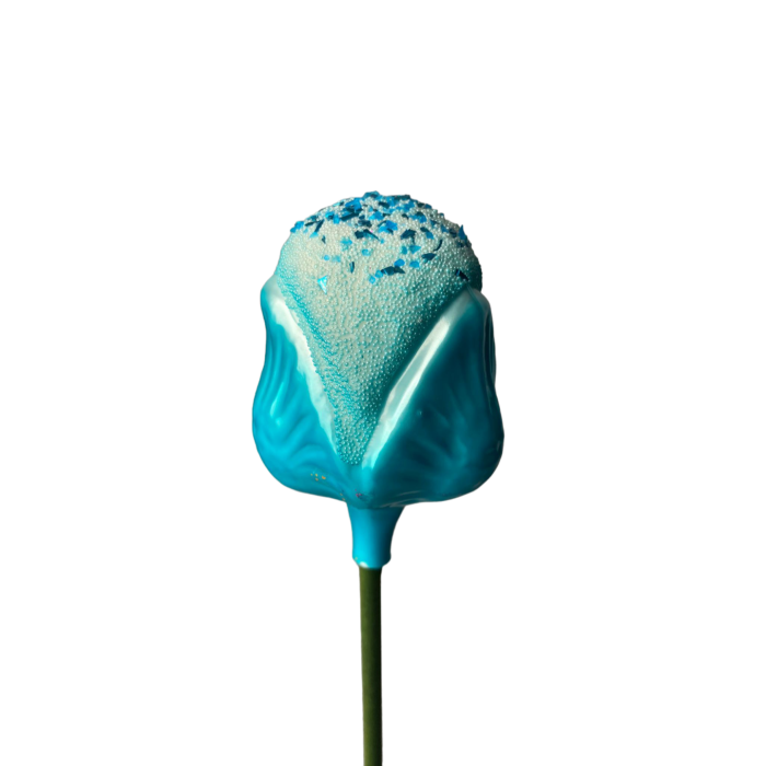 Sklenená fúkaná ozdoba modrý bodliak