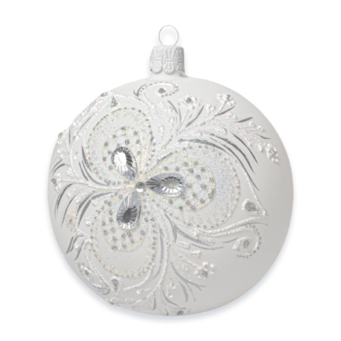 Svadobná sklenená guľa na karte - svadobná (10 cm)