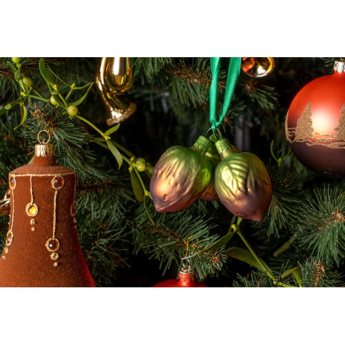 Sklenené vianočné ozdoby tri orechy