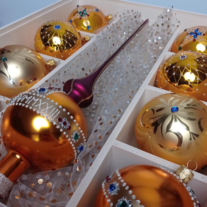 Kráľovská sada vianočných ozdôb, 9 ks